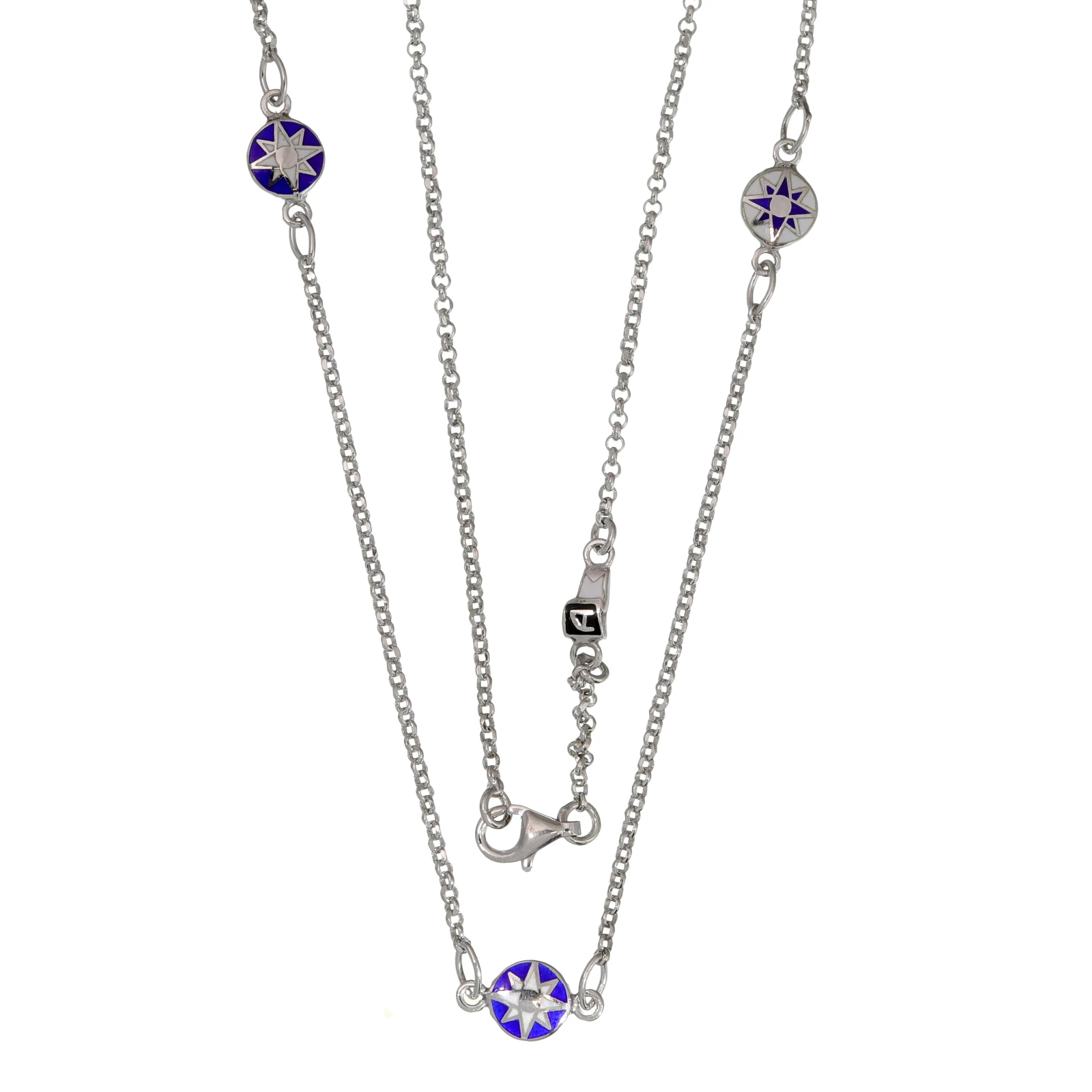 Catena in Argento con Rose dei Venti smaltate