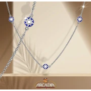 Catena in Argento con Rose dei Venti smaltate