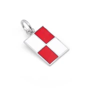 Ciondolo Bandiera nautica misura grande in Argento 925