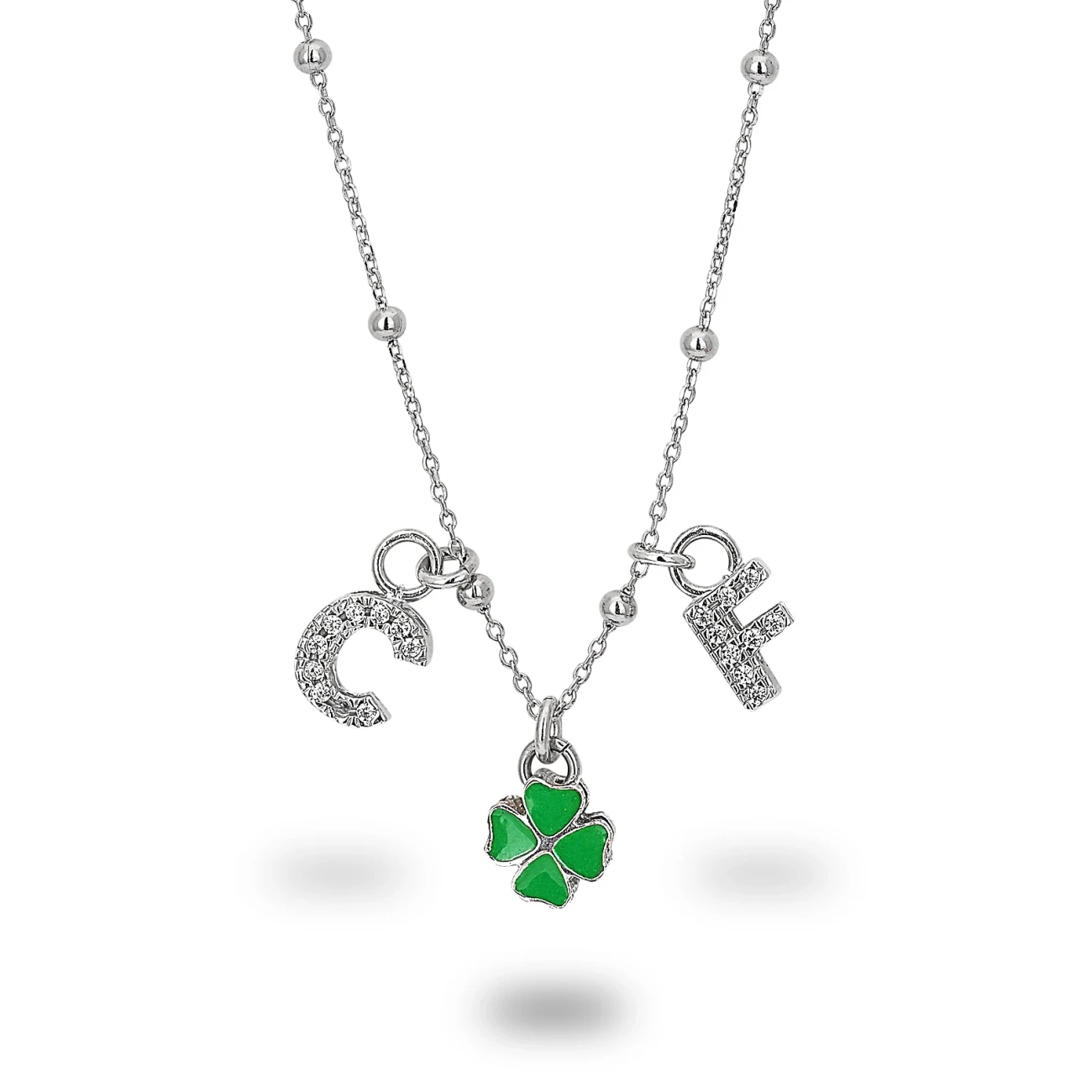 Collana in Argento Personalizzabile con Lettere e Numeri con Zirconi