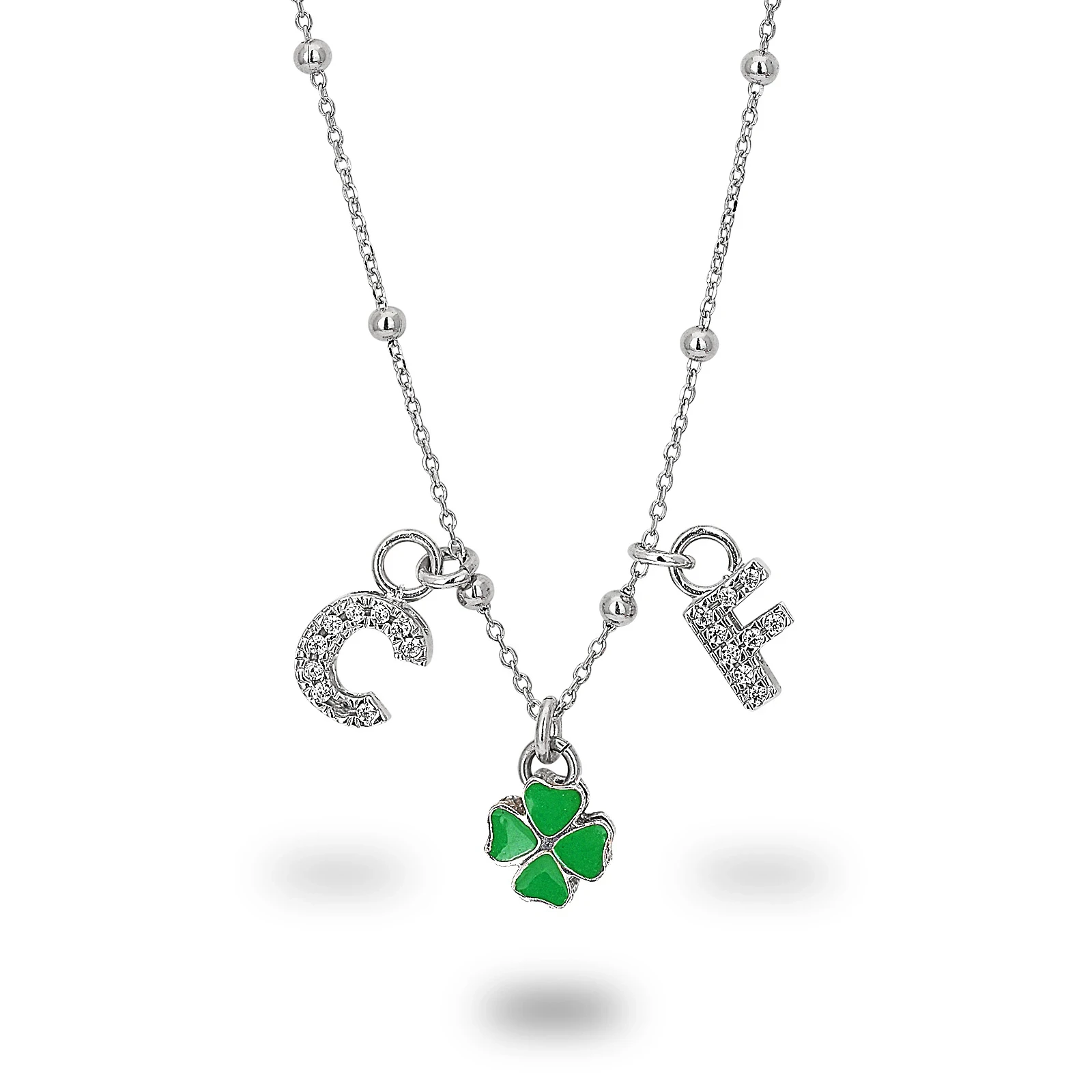 Collana in Argento Personalizzabile con Lettere e Numeri con Zirconi