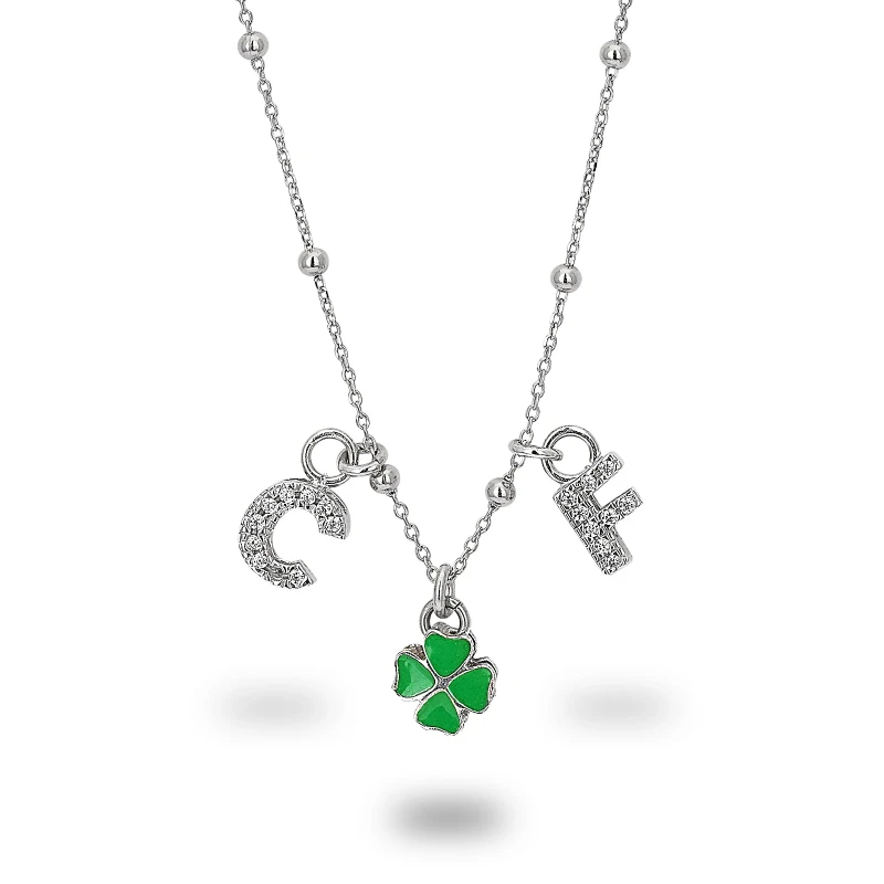 Collana in Argento Personalizzabile con Lettere e Numeri con Zirconi