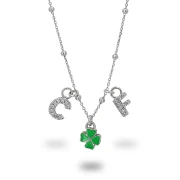 Collana in Argento Personalizzabile con Lettere e Numeri con Zirconi